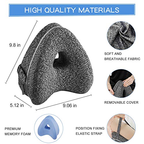 Ergonomic Memory Foam Leg Pillow with Strap for Side Sleepers