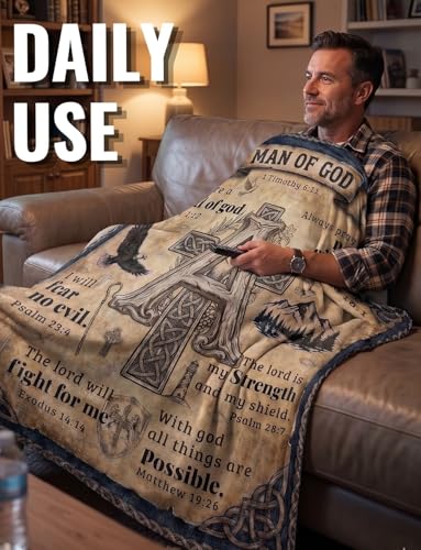 Huglanket Christian Religious Gift with Initial - Spiritual Inspirational Flannel Blanket, 50x65 Inches – T