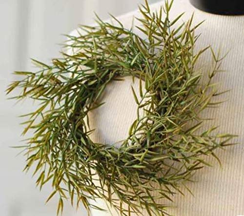 10-Inch Dill Candle Ring - Artificial Herb Mini Wreath for Home Decor