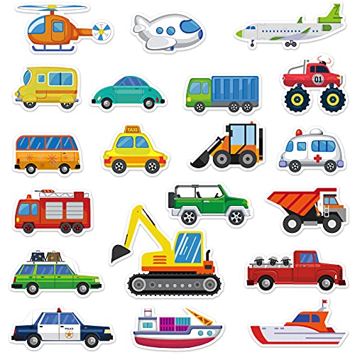 20 PCS Vehicle Window Gel Clings - Removable Transportation Stickers