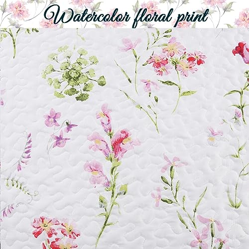 Floral Reversible Daybed Cover Set - 4-Piece Microfiber Bedding with Bedskirt