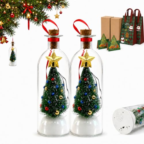 2PCS Recordable Christmas Tree Ornament, 20-Second Voice Message Keepsake