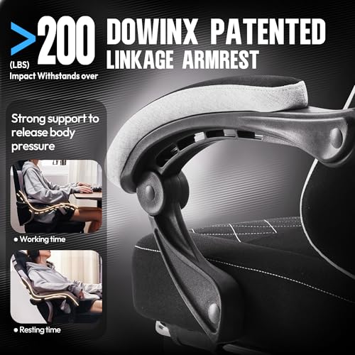 Ergonomic Fabric Gaming Chair with Footrest and Lumbar Support