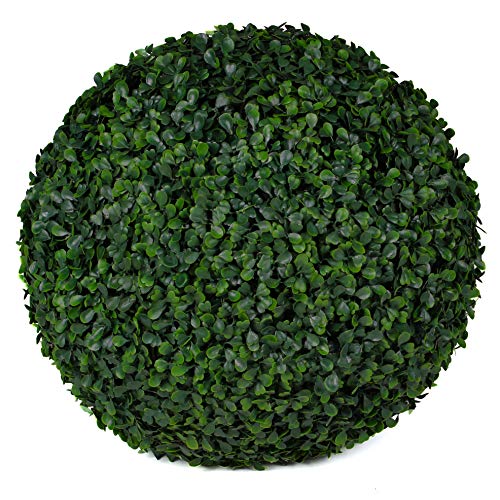 15-Inch Artificial Boxwood Topiary Balls - UV-Resistant Outdoor Greenery (2-Pack)