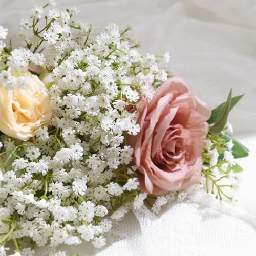 6Pcs Artificial Baby's Breath Flowers - 21'' White Gypsophila
