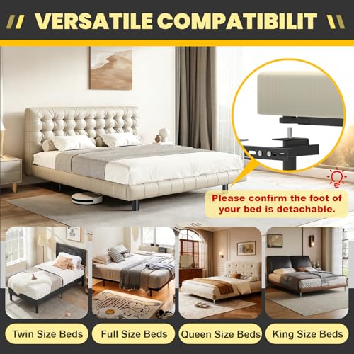 Universal Adjustable Headboard Brackets for Metal Bed Frame, 2 Pack