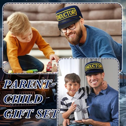 Newcotte Navy Blue Christmas Train Conductor Hat Adult Costume – Size 4