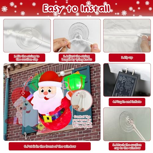 4ft Christmas Inflatable Santa Claus with LED Lights – Outdoor Window Breakout Decor