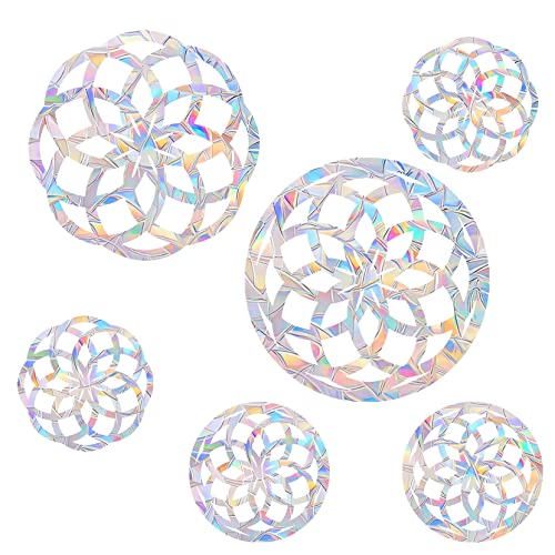6 Pack Mandala Window Decals - Bird Strike Prevention Clings