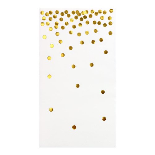 DYLIVeS 100 Pack White and Gold Foil Polka Dots Confetti Guest Towel Napkins, Disposable Xmas Hand Towels Dinner Paper Napkins for Birthday Party, Picnic, Wedding, Christmas Party Supply, 3-Ply