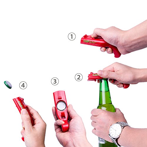 Frola Red & Gray Creative Beer Bottle Opener Launcher – Shoots Over 5 Meters