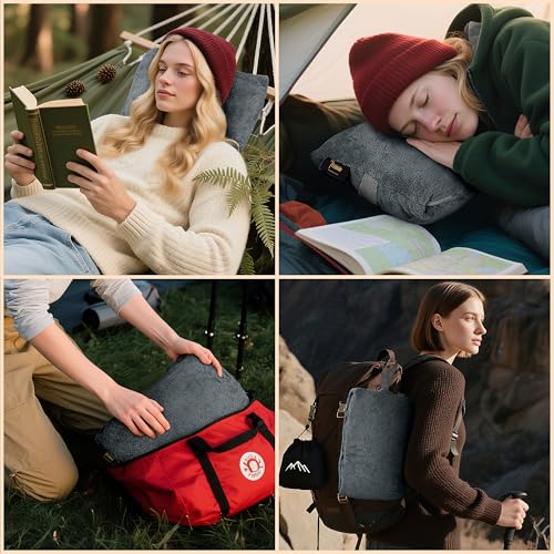 4-in-1 Portable Travel Blanket with Foot Pocket and Pillow