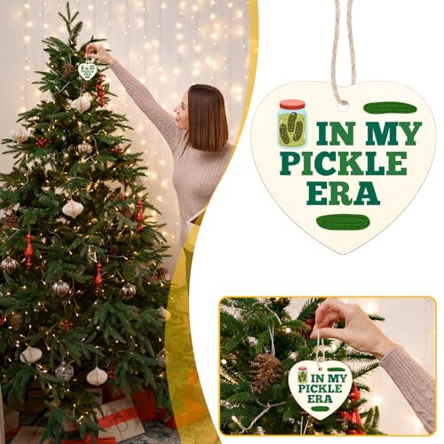 Funny Pickle Christmas Ornament - Wooden Pickle Lover Gift for Friends & Family