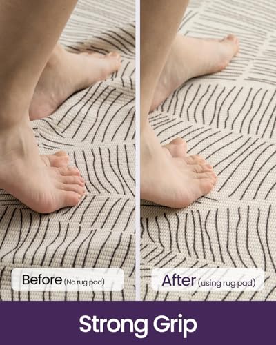Non-Slip Rug Pad for Hardwood and Tile Floors, 3x8 Thick Cushioned Padding