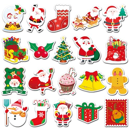 Christmas Theme Fridge Magnets 20 Pack - Eco-Friendly ABS with Strong Neodymium