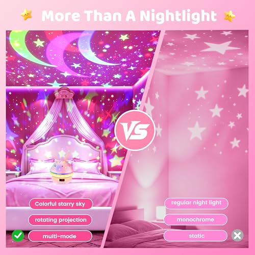 Star Night Light Projector for Kids with Timer, Rotation and Remote Control