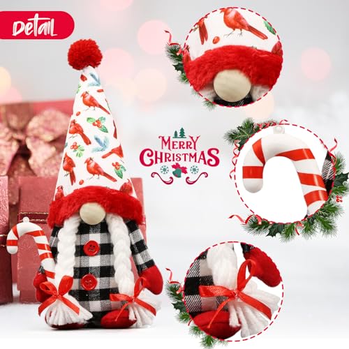 Red Cardinal Christmas Gnomes - Memorial Sympathy Decor for Home