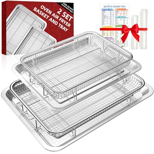 Air Fryer Basket and Tray Set for Oven with Parchment Paper, 6-Piece