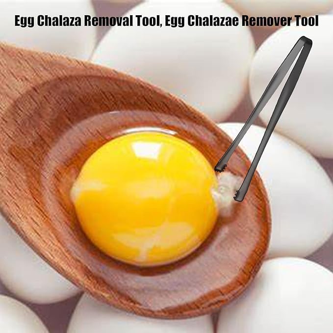 Elradin Black 2PCS Stainless Steel Egg Yolk Tongs Separator Kitchen Gadget