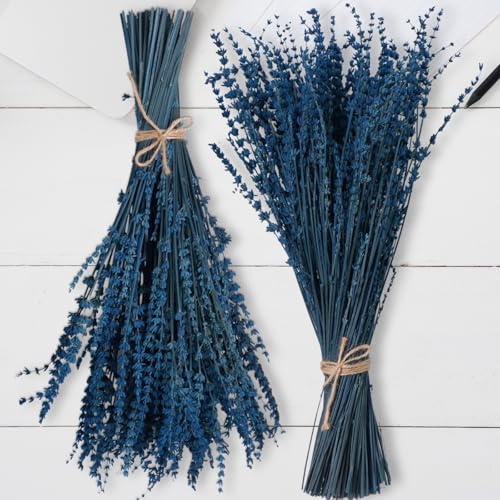 Dried Lavender Flower Bundles, 17-Inch Preserved Blue Lavender Stems