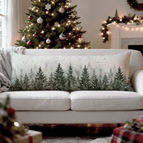 Mancheng-zi Winter Forest Christmas Body Pillow Cover 20x54 Zipper Decor