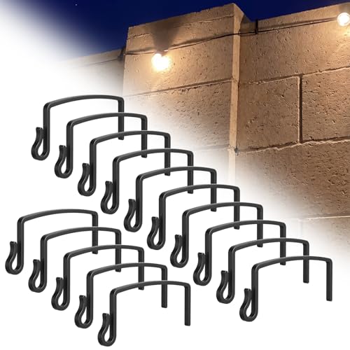30 Pcs No-Drill Outdoor String Light Hooks for 6-Inch Concrete Walls & Fences