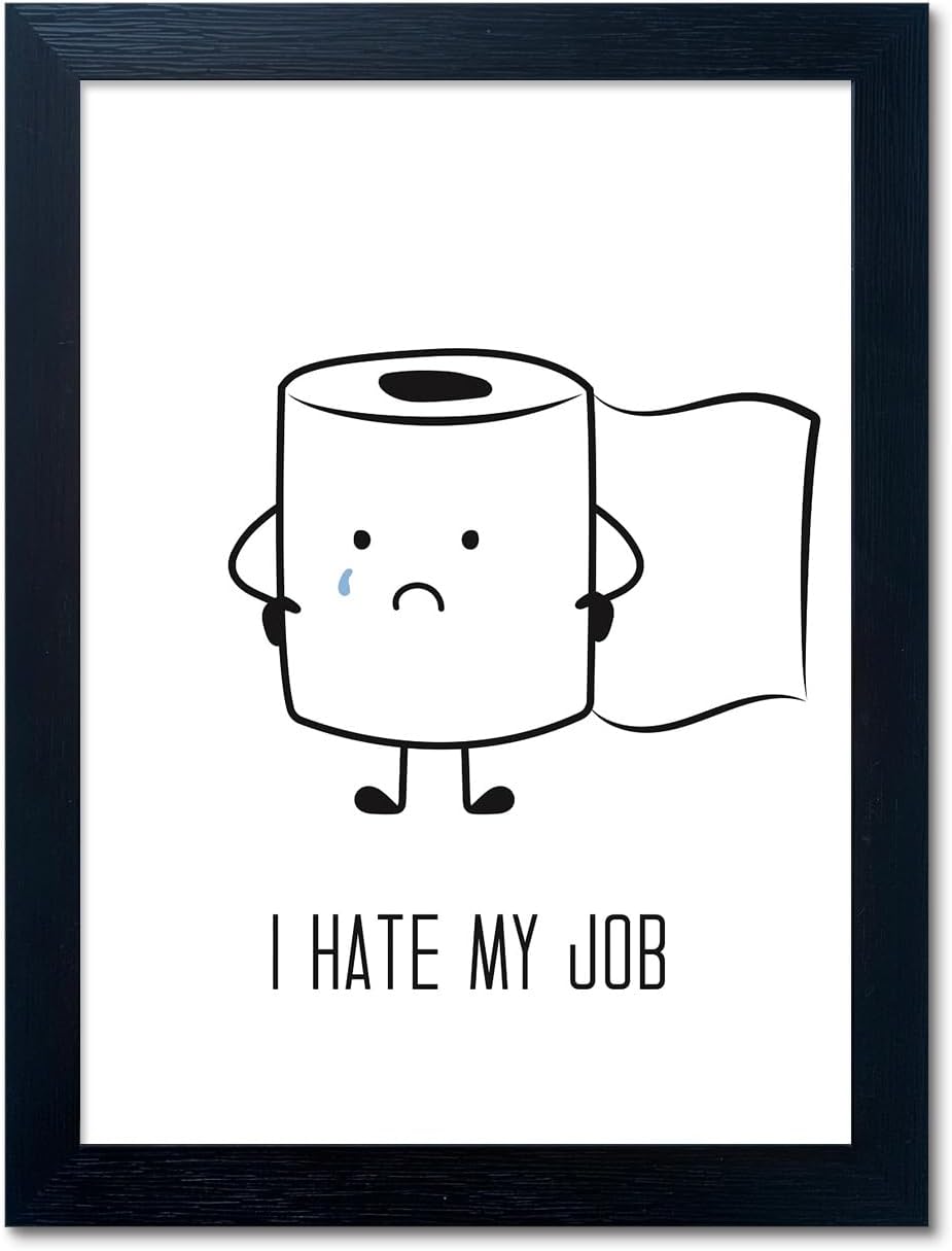 Regine Switzerland Black and White Bathroom Wall Art - Humorous Toilet Paper Canvas Print