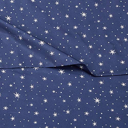 Amazon Basics Kids Soft Microfiber 3-Piece Twin Sheet Set, Navy Galaxy