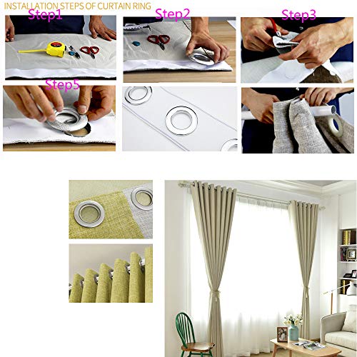 32-Pack Curtain Grommets, 1-9/16" ID Black Plastic Eyelet Rings for Drapes