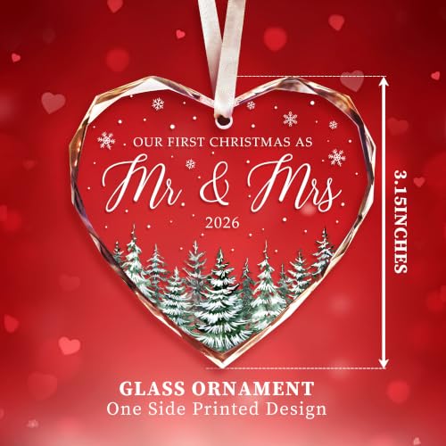 Mr & Mrs 002 Wedding Ornament 2026 - First Christmas Married Keepsake