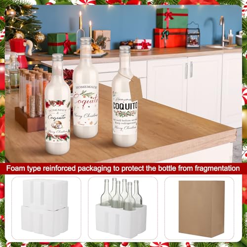 Potchen Lovely 12 Pack 25oz Christmas Coquito Plastic Wine Bottles for Homemade Drinks