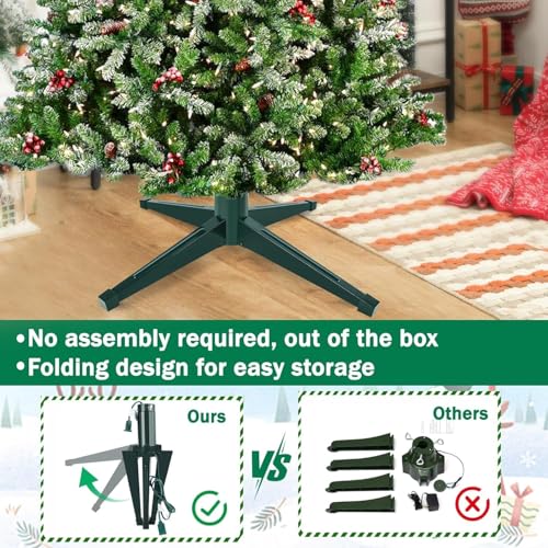 360 Rotating Christmas Tree Stand with Power Socket - Heavy Duty Base