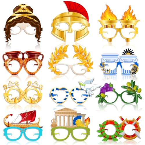 36 Pcs Greek Mythology Paper Glasses Party Photo Booth Props