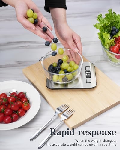 Digital Kitchen Scale, 11lb/5kg Food Scale with Tare & Backlit LCD Display