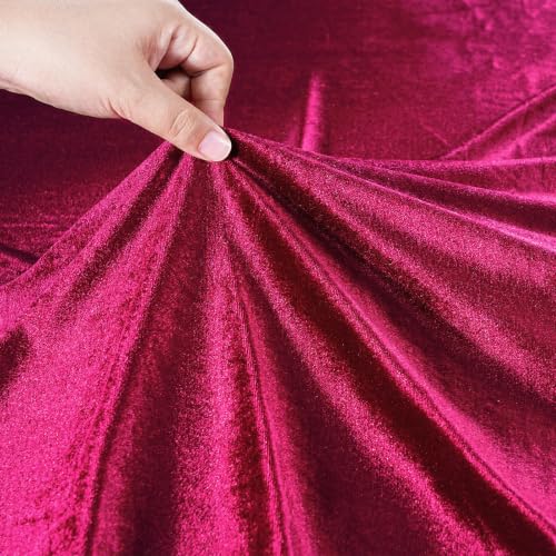 SoarDream Burgundy Velvet Tablecloth 60x120 in with 6-in Ruffle - Rectangular