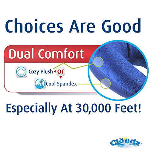Dual Comfort Microbead Travel Neck Pillow - Soft Plush & Cool Spandex