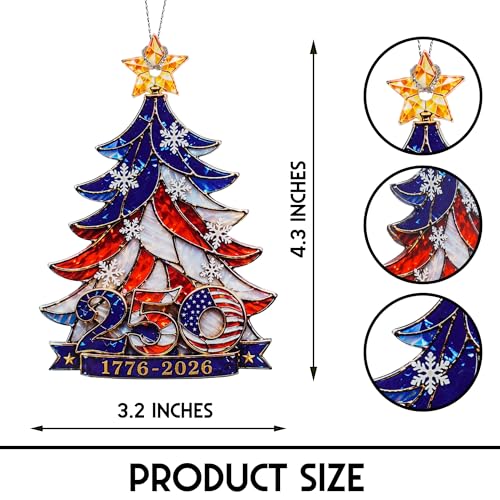 America 250th Anniversary Christmas Ornament 1776-2026 Patriotic Keepsake