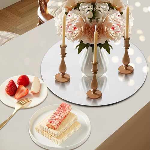 12-Pack 12-Inch Round Mirror Centerpiece Trays for Wedding Table Decor