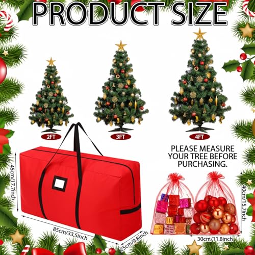 Shinylin 2-Pack Christmas Tree Storage Bags with Handles & Zippers, 2 Containers for Holiday Decor