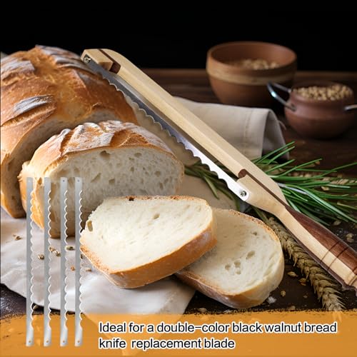 12 Pcs 10.8-Inch Serrated Bread Bow Knife Blades with Screws and Safety Guard