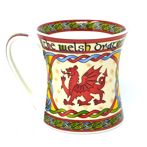 Royal Tara Welsh Dragon Tea Set with Mug & Teabag Holder - Bone China Gift