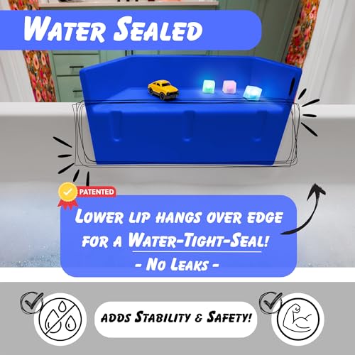 Mini Bathtub Splash Guard and Toy Tray for Kids - BPA-Free Plastic