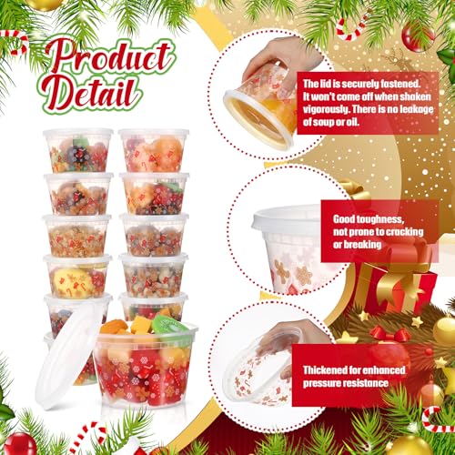 Vesici 50-Piece Christmas Food Storage Containers with Lids, Gingerbread Man Pattern