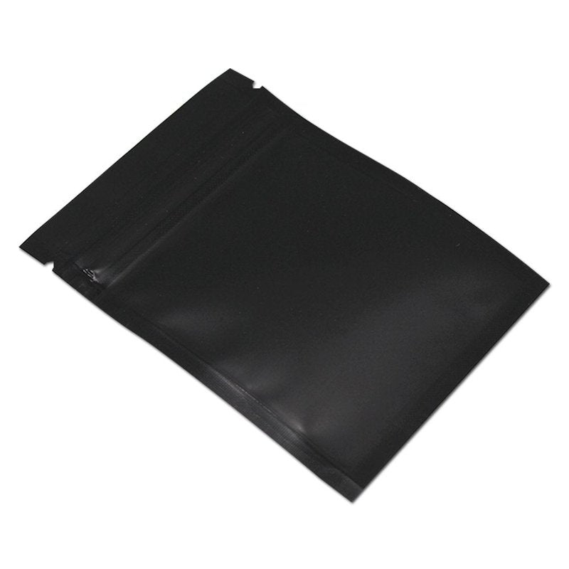 PABCK 100 Pcs Matte Black 4.7x7 inch (Inside Size 4.1x5.7 inch) Front Window Resealable Foil Zipper Lock Pouch for Zip Reclosable Lock Food Storage Bags Heat Seal Pouch Airtight Edible Grocery Pack