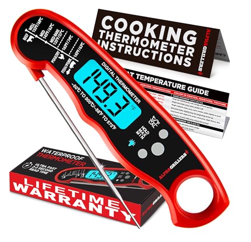 Alpha Grillers Instant Read Meat Thermometer Digital, Cooking, Food,