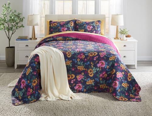 Reversible Quilted Bedspread - Queen Size, Ocean Blue