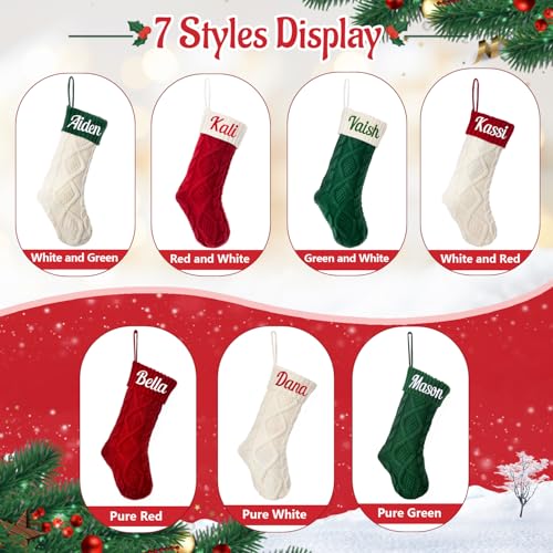 Personalized Cable Knit Christmas Stocking with Custom Name (18 Inch)