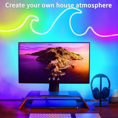 16.4ft RGB LED Neon Rope Lights, Flexible Waterproof Color-Changing Strip
