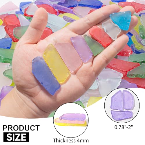 Frosted Sea Glass Pieces for DIY Crafts - 15 oz Flat Tumbled Beach Glass Decor