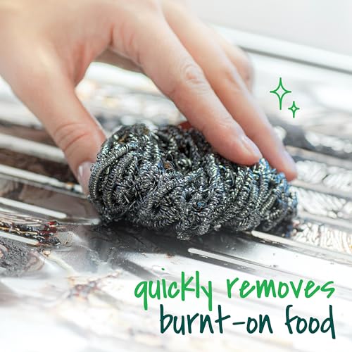 3 Pack Stainless Steel Scrubbers for Heavy Duty Cleaning - Kitchen & Grill Grate Scrubbing Set